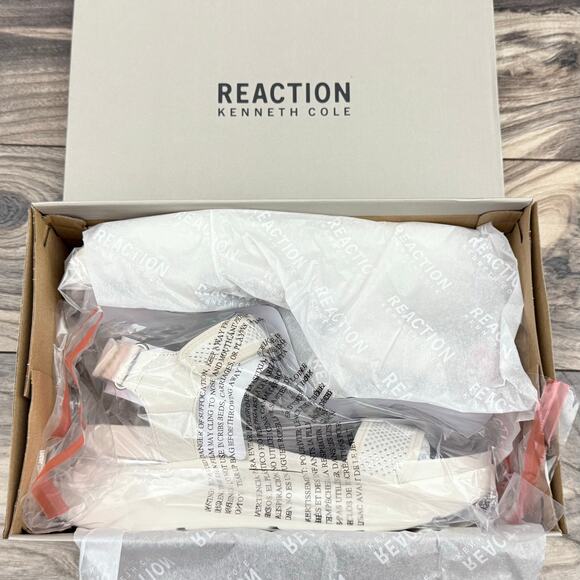 NIB Kenneth Cole Reaction 9M Halsey Hook Loop Rhinestone Platform Sandal Ecru - Picture 10 of 12